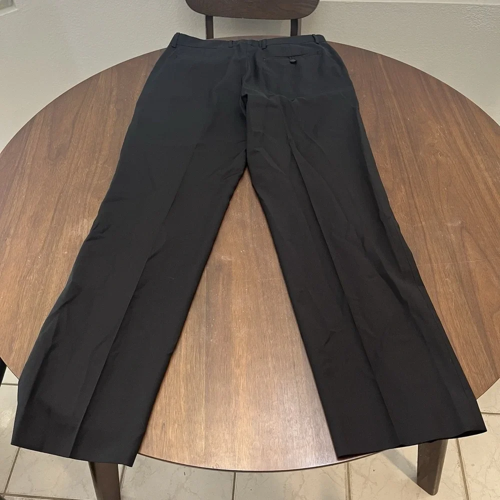 Banana Republic Men's Dress Pants Black 100% Wool Shell Size 33x32 Flat Front